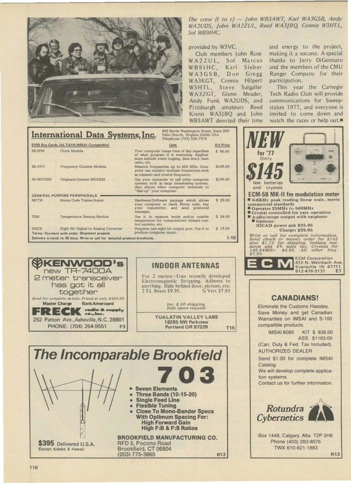April 1977 issue of 73 Magazine, page 116